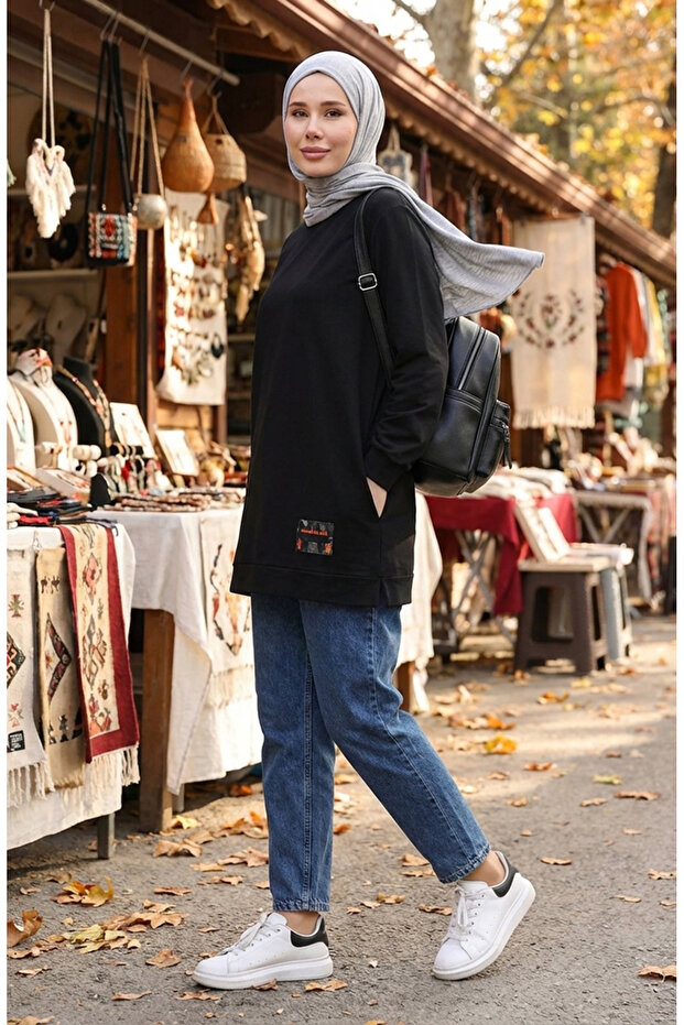 تونيك من القطن الممشط بخيطين 280128 -11 أسود - 3