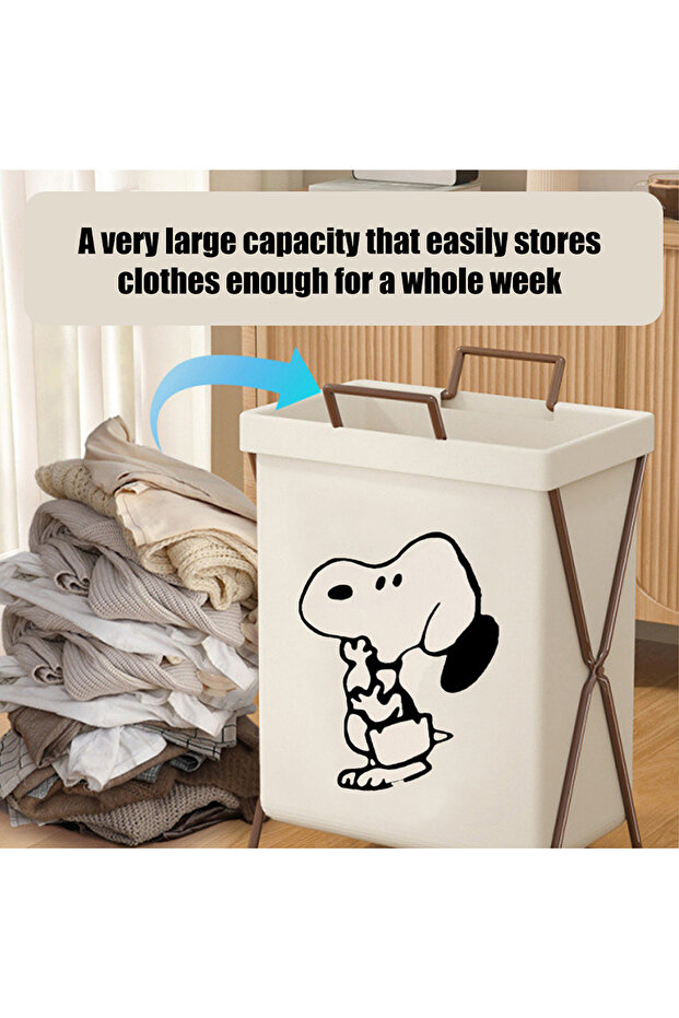 سلة تخزين الملابس المتسخة ذات الإطار السميك القابلة للطي - 4