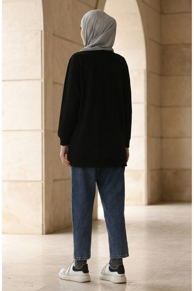 تونيك من القطن الممشط بخيطين 280128 -11 أسود - 6
