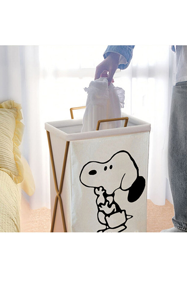 سلة تخزين الملابس المتسخة ذات الإطار السميك القابلة للطي - 5