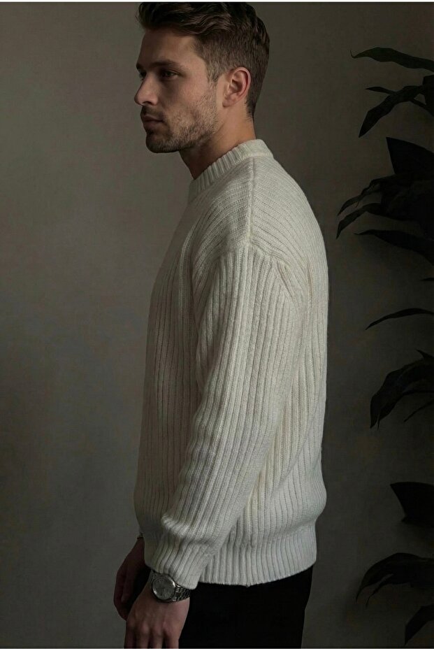 Erkek Fitilli Örme Regular Triko Kazak - 2