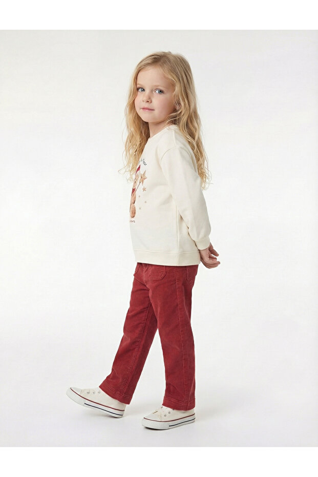 Cotton Pocket Detailed Velvet Wide Leg Trousers
