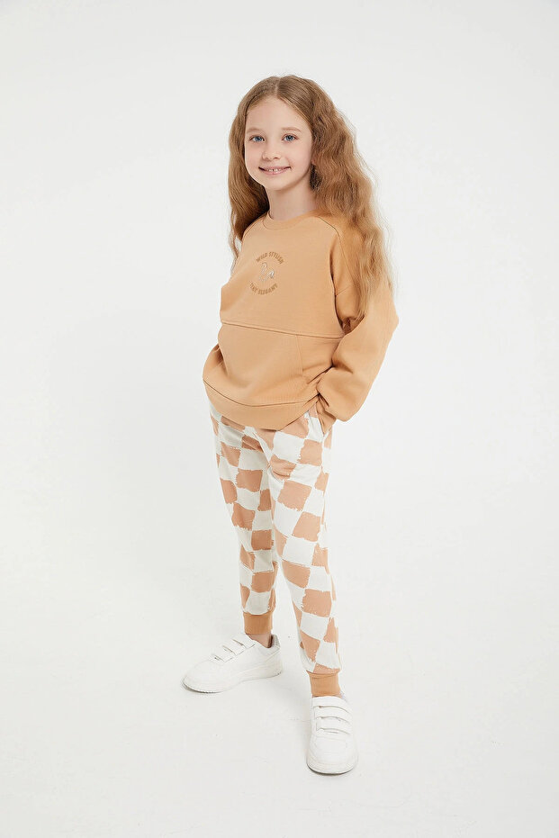 مجموعة بدلة رياضية للفتيات من Rolypoly Wild Stylish Camel