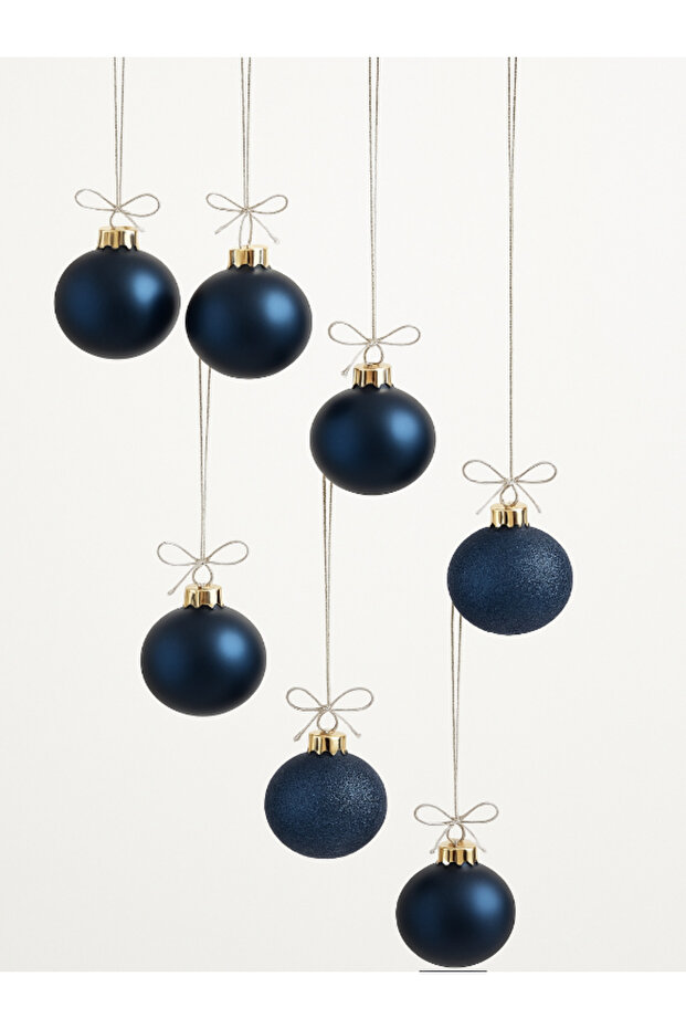 Christmas New Year Tree Ornament Balls 24-Piece 6cm Navy Blue – Christmas Pine Tree Decor Set Plastic Ornaments