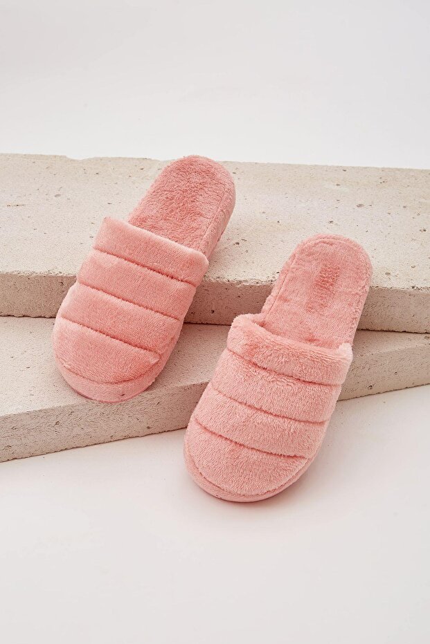 Pudra Önü Kapalı Sessiz Taban Terlik Ev Terliği - 5