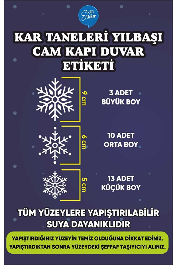 Snow Halls New Year Door Wall Glass Sticker Set