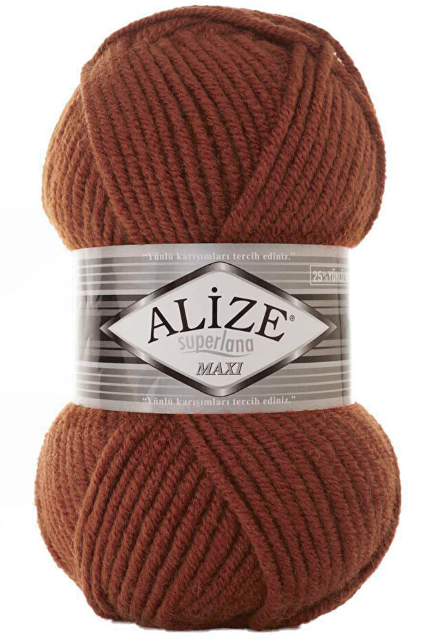 Süperlana Maxi Thick Hand Knitting Yarn 597 Cinnamon 100 Gr 100 Meters Scarf-Beret-Neck Collar Knitting Yarn