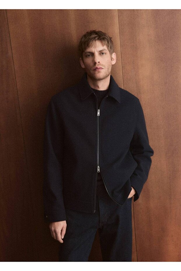 Fermuarlı yün ceket - 5