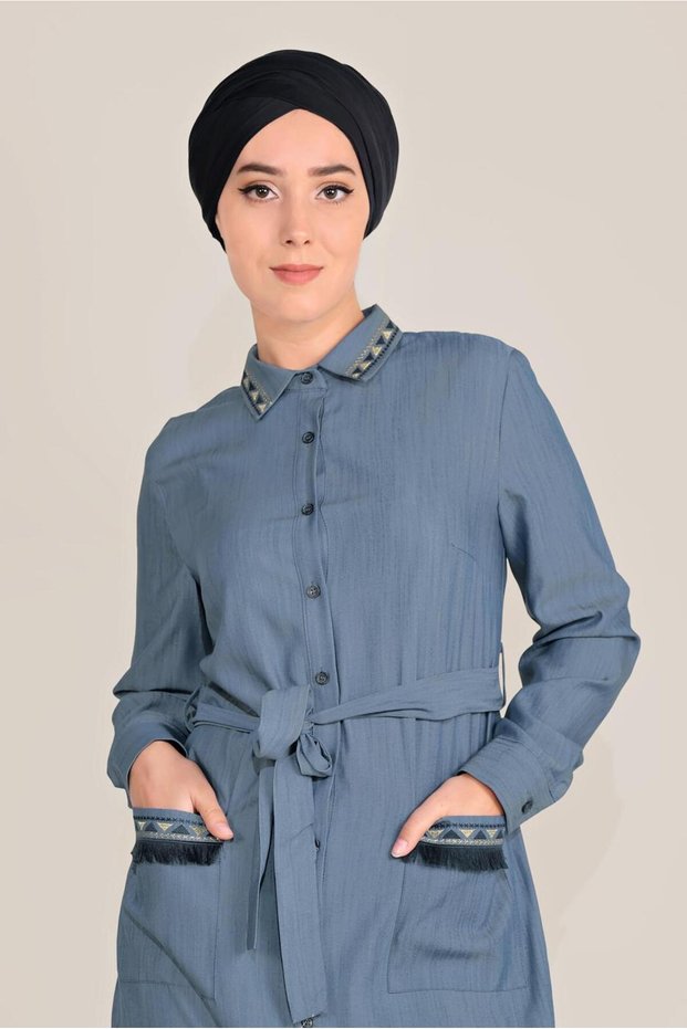 Embroidered Tassel Detailed Tunic 40767