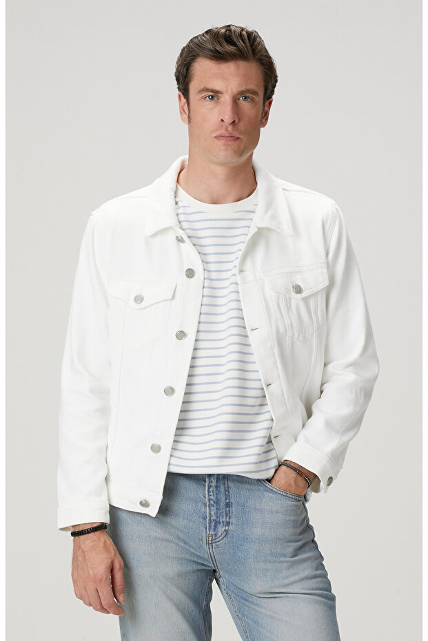 Kırık Beyaz Denim Mont - 1