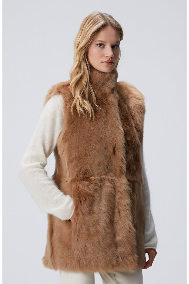 Camel Kürk Yelek - 4