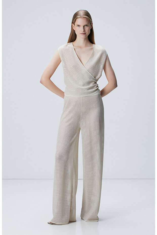 Limited Bej Triko Pantolon - 1