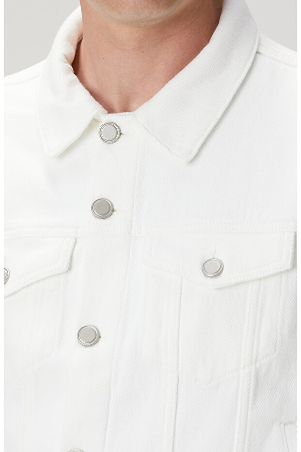 Kırık Beyaz Denim Mont - 4