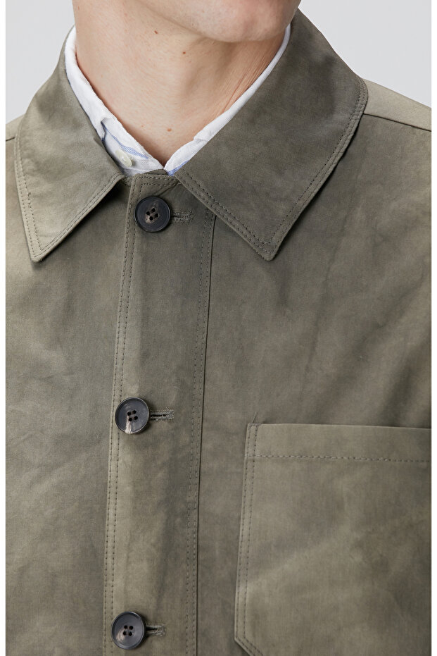 Haki Batik Desenli Ceket - 5