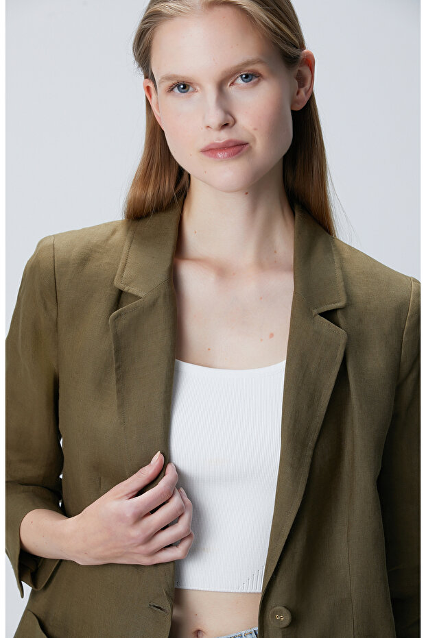 Haki Keten Ceket - 2