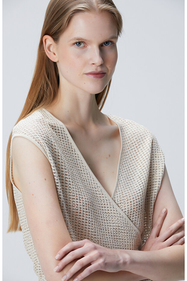 Limited Bej Triko Bluz - 2