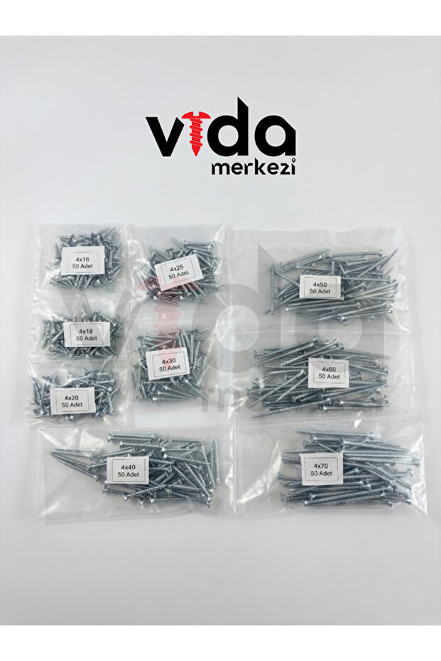 Ağaç Ve Sunta Vidası Seti – 450 Vida - 1