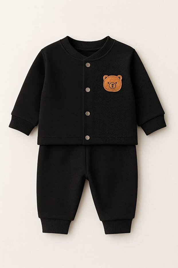 Oz Baby Pamuklu Likralı Önden Çıtlı 4 Mevsim Bebek Takımı (6-24 Ay)