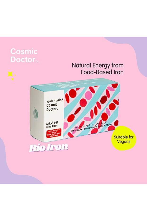 Bio Iron Capsules - Energy, Immune Support & Healthy Red Blood Cell Production - 60 Ca