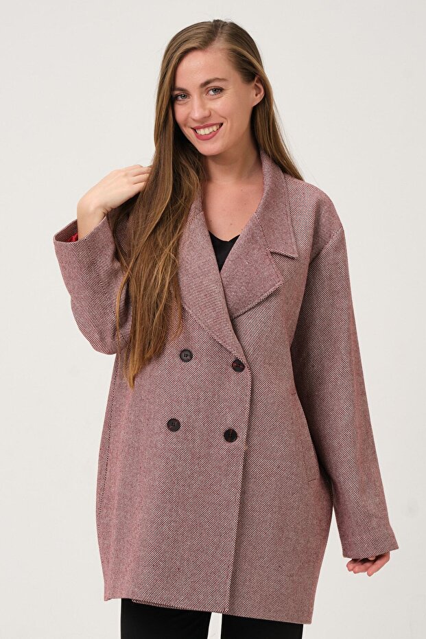 Desenli Oversize Kaban - 2