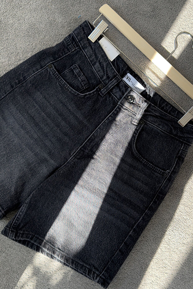 شورت دينم ممتاز عادي - رمادي - 7