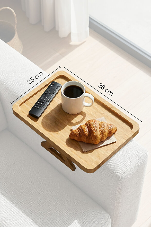 صينية أريكة مستطيلة من الخيزران من Sofaserve، مقاس 38 × 25 سم - 2