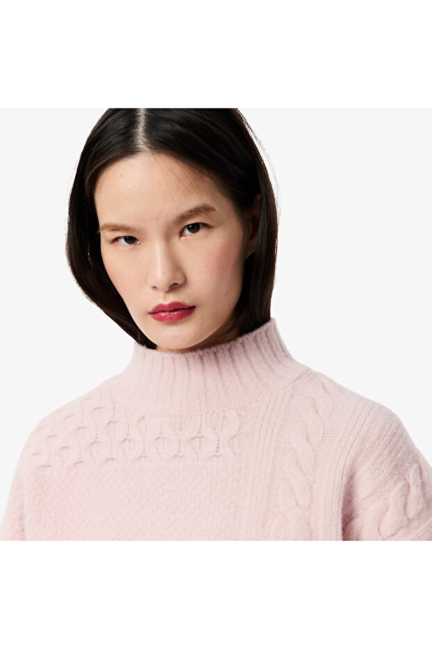 Patchwork Effect High Neck Wool Sweater - AF3974-00-ADY - 2