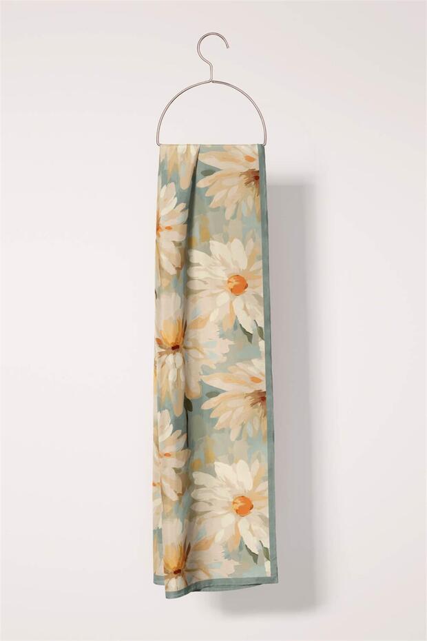 Çiçek Desenli Fular - 4