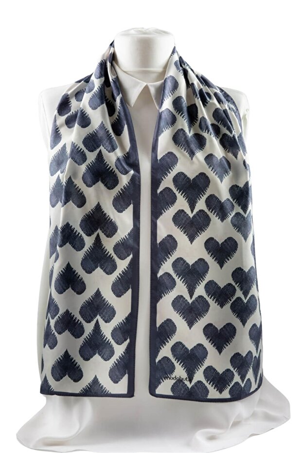 Modabutil Kalp Desenli Fular - 5