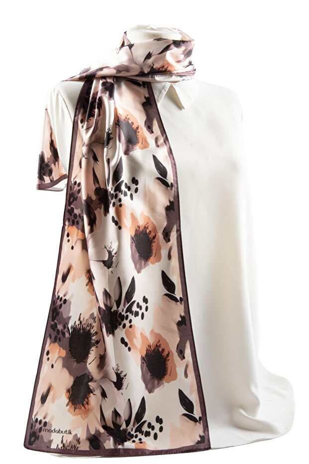 Çiçek Desenli Fular - 1