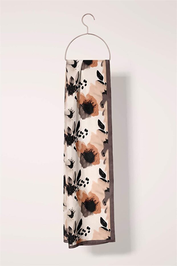 Çiçek Desenli Fular - 4