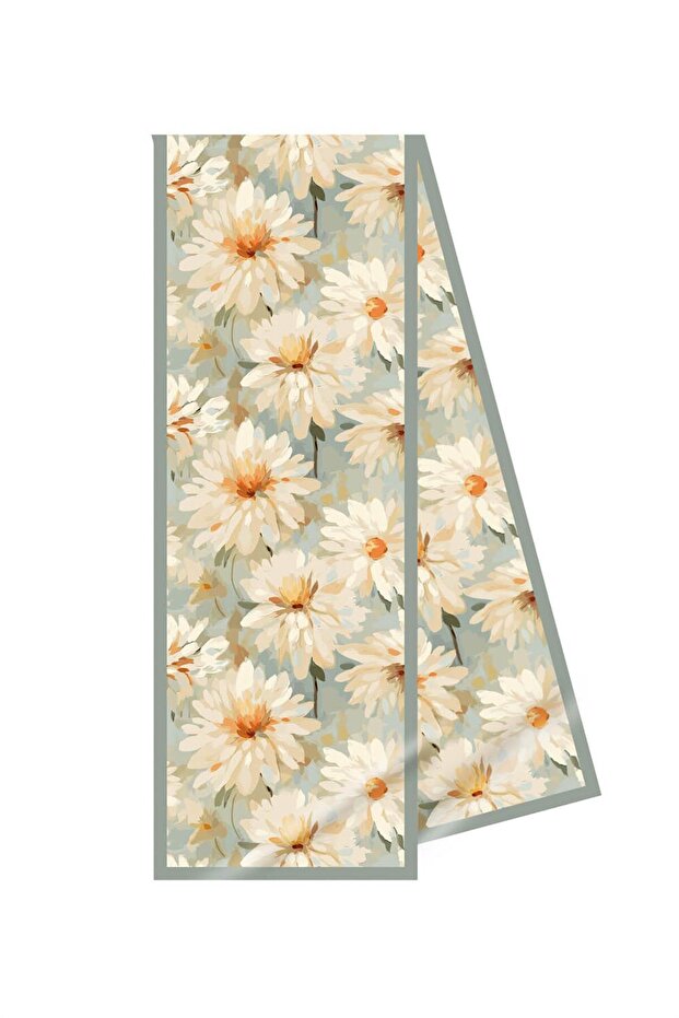 Çiçek Desenli Fular - 2