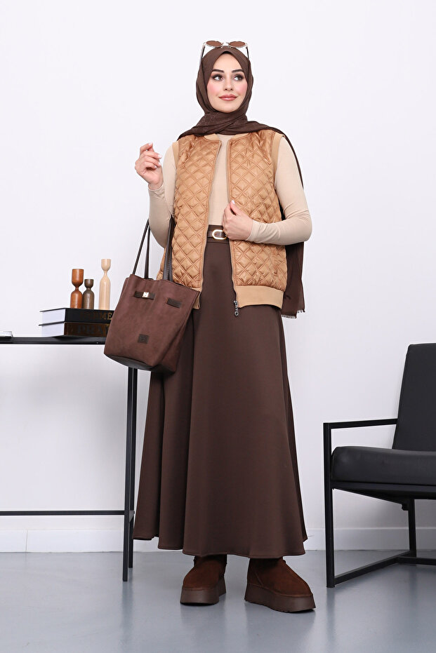 Camel Cepli Kapitone Yelek - 2