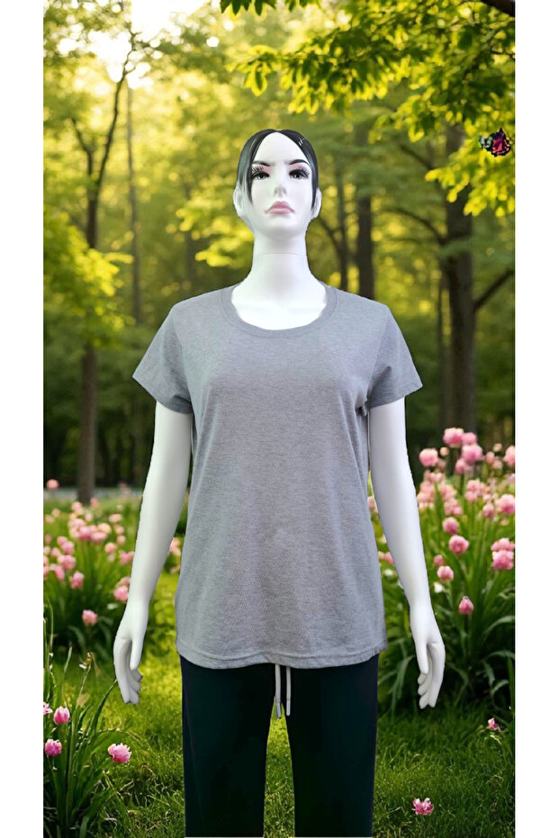 Grimelanj Women's Oversize Crew Neck Basic T-Shirt