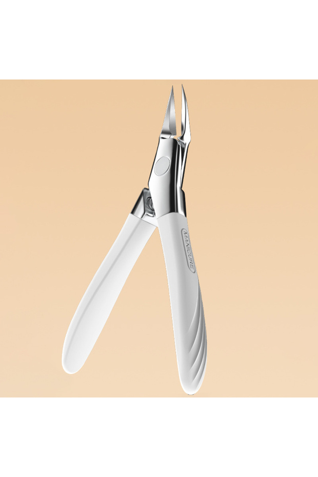 White Large Jaw Anti-Splash Slanted Toenail Clippers for Thick Nails High-End Manicure Scissors Desi