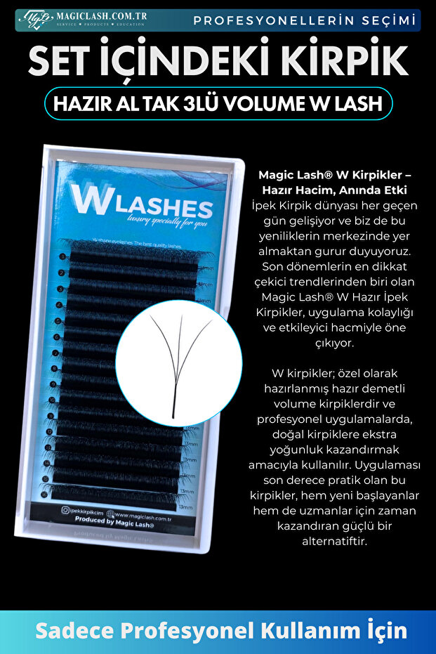 3D W Lash Volume Ipek Kirpik Mini Başlangıç Seti - 5
