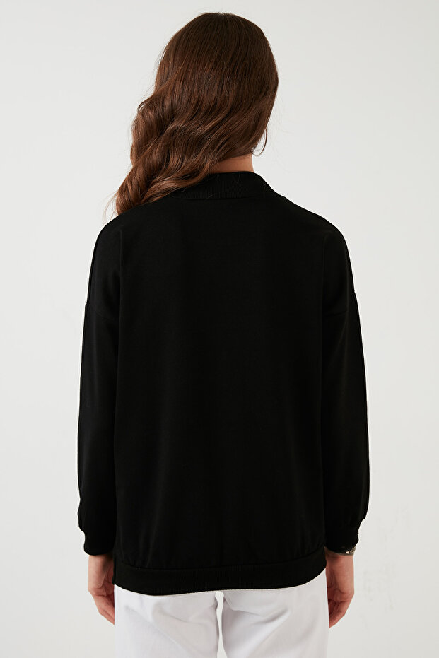 Pamuklu Dik Yaka Basic Örme Sweat SWEAT 5863323 - 6