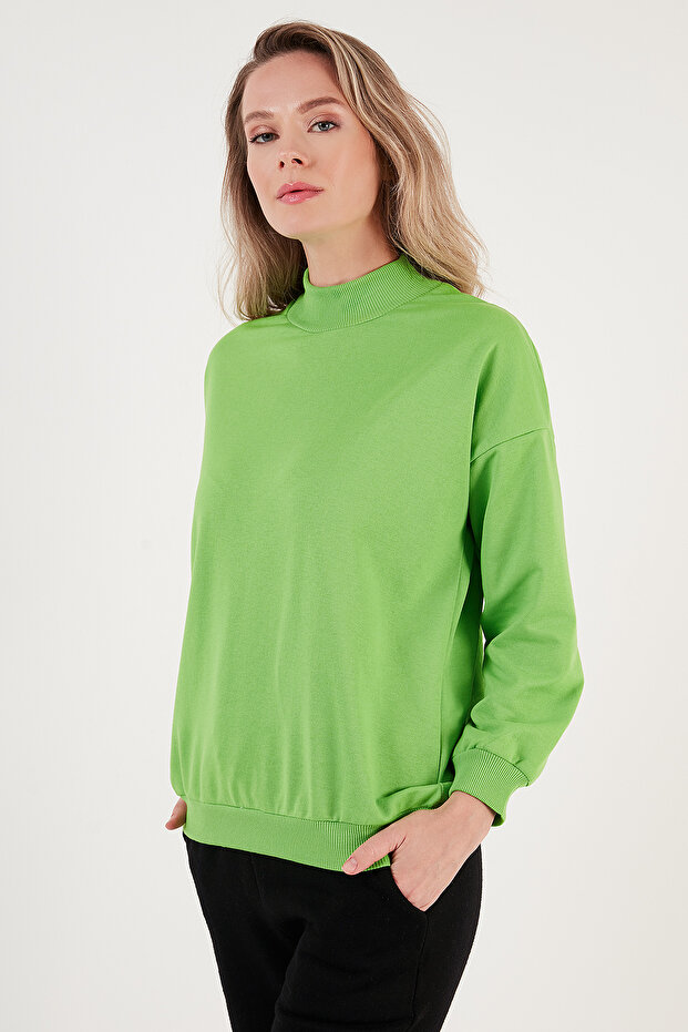 Pamuklu Dik Yaka Basic Örme Sweat SWEAT 5863323 - 5