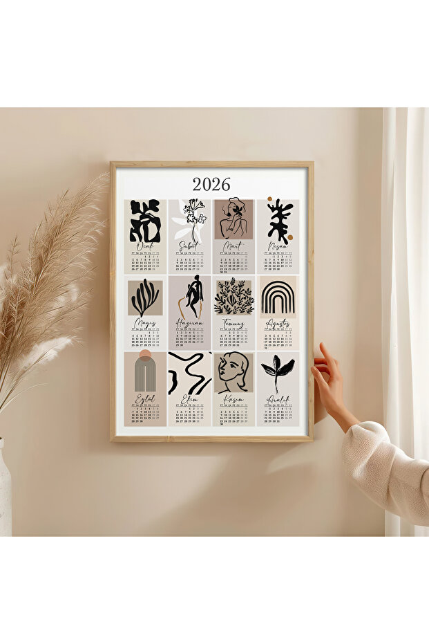 Çerçeveli Tekli Takvim Tablo Poster Tablo TK/191 - 4