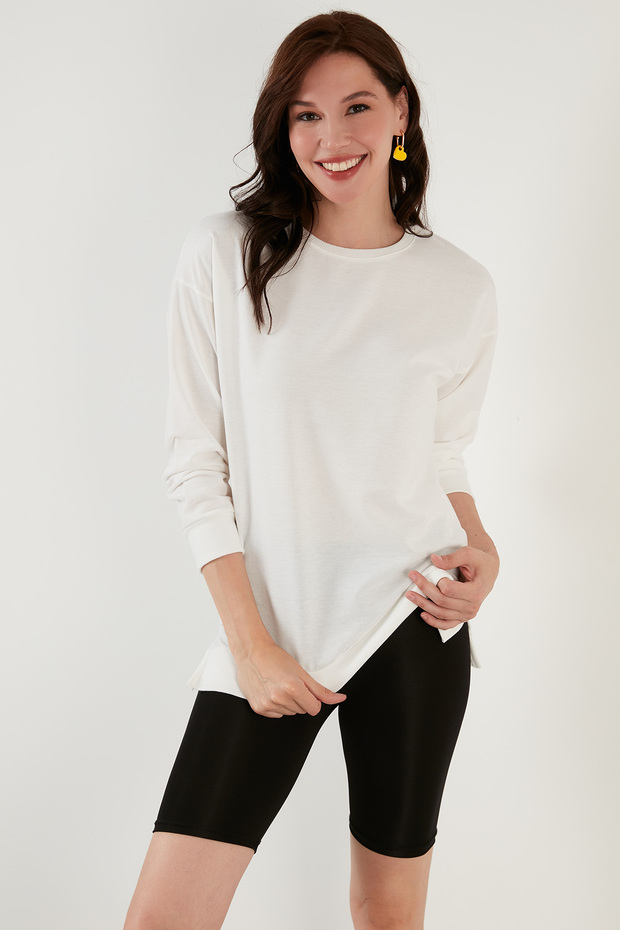 Pamuklu Regular Fit Bisiklet Yaka Basic Sweat SWEAT 5863569 - 3