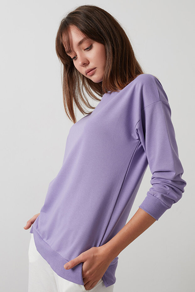 Pamuklu Regular Fit Bisiklet Yaka Basic Sweat SWEAT 5863569 - 3