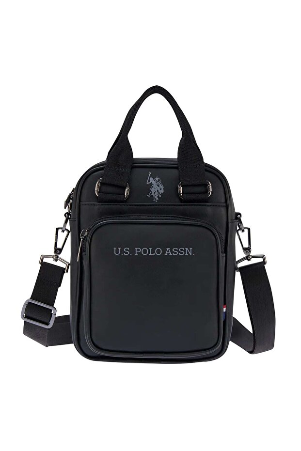 Logo Detailed Black Men's Messenger Bag Plcpr25037
