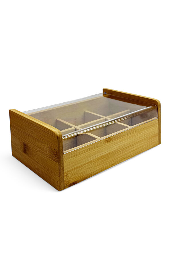 BAMBU BİTKİ ÇAYI KUTUSU - ŞEFFAF KAPAKLI - 6