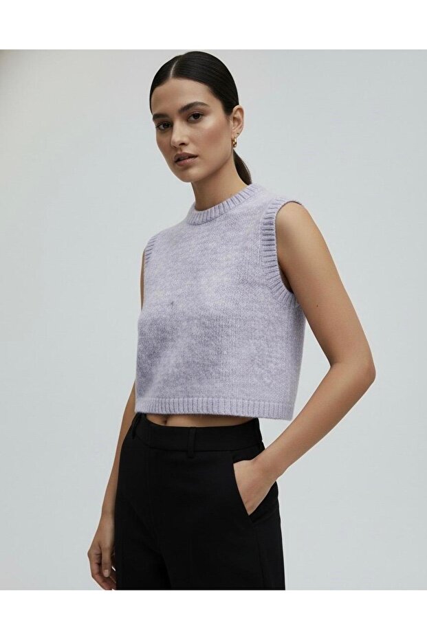 Kadın Bisiklet Yaka Triko Süveter - 3