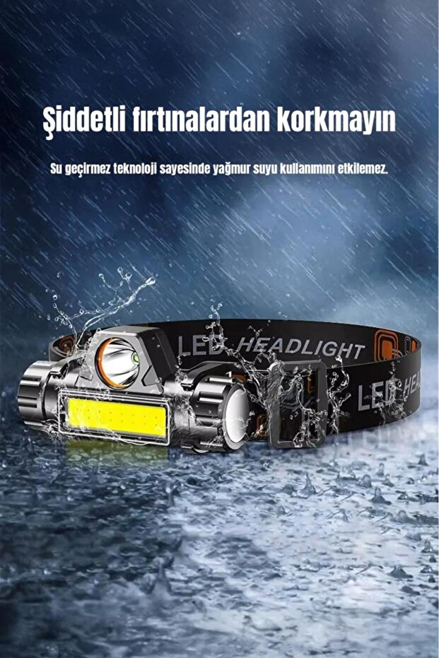 Çift Işıklı Şarjlı LED Kafa Lambası - 6