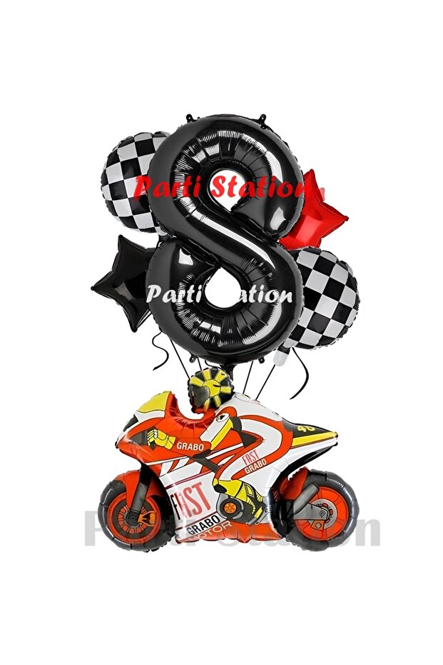 Motorcycle Racing Engine Concept 8 Years Old Balloon Set Motorcycle Birthday Balloon Set