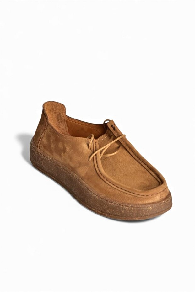 V944092701 Tan Genuine Leather Nubuck Casual Shoes
