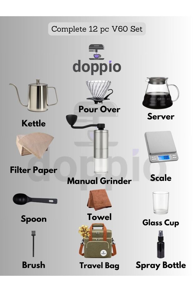 مجموعة ملحقات فاخرة V60 مع غلاية وميزان وقاعدة تقديم - 4