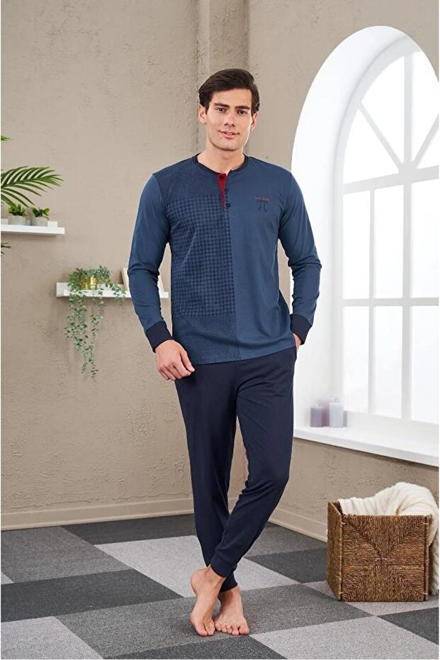 23706 طقم بيجامة رجالي مطبوع - 2