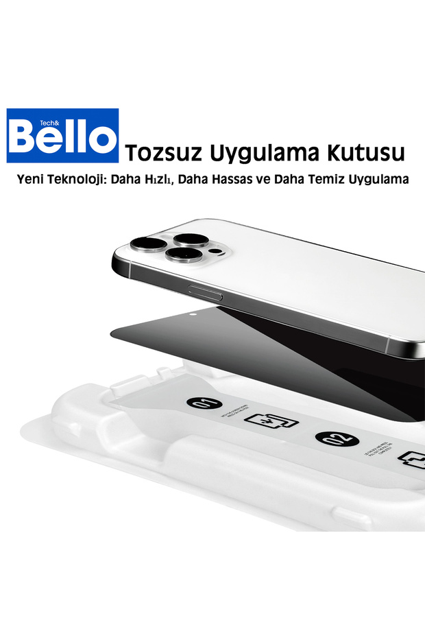 واقي شاشة Magicbox Ghost بتغطية كاملة متوافق مع آيفون 13 - 14 مع جهاز سهل التركيب - 5